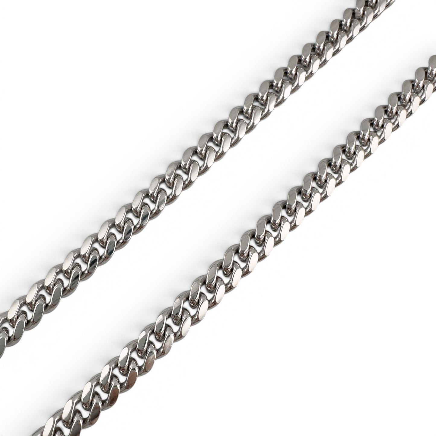 14k White Gold Cuban Link 5.00mm Chain Hidden Box Clasp Necklace 24" 50.7g