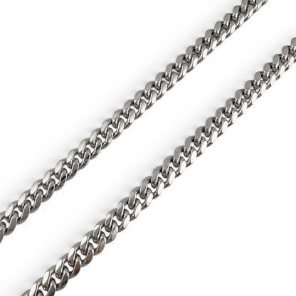 14k White Gold Cuban Link 5.00mm Chain Hidden Box Clasp Necklace 24" 50.7g