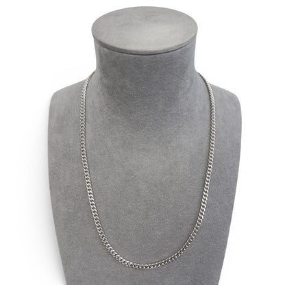 14k White Gold Cuban Link 5.00mm Chain Hidden Box Clasp Necklace 24" 50.7g