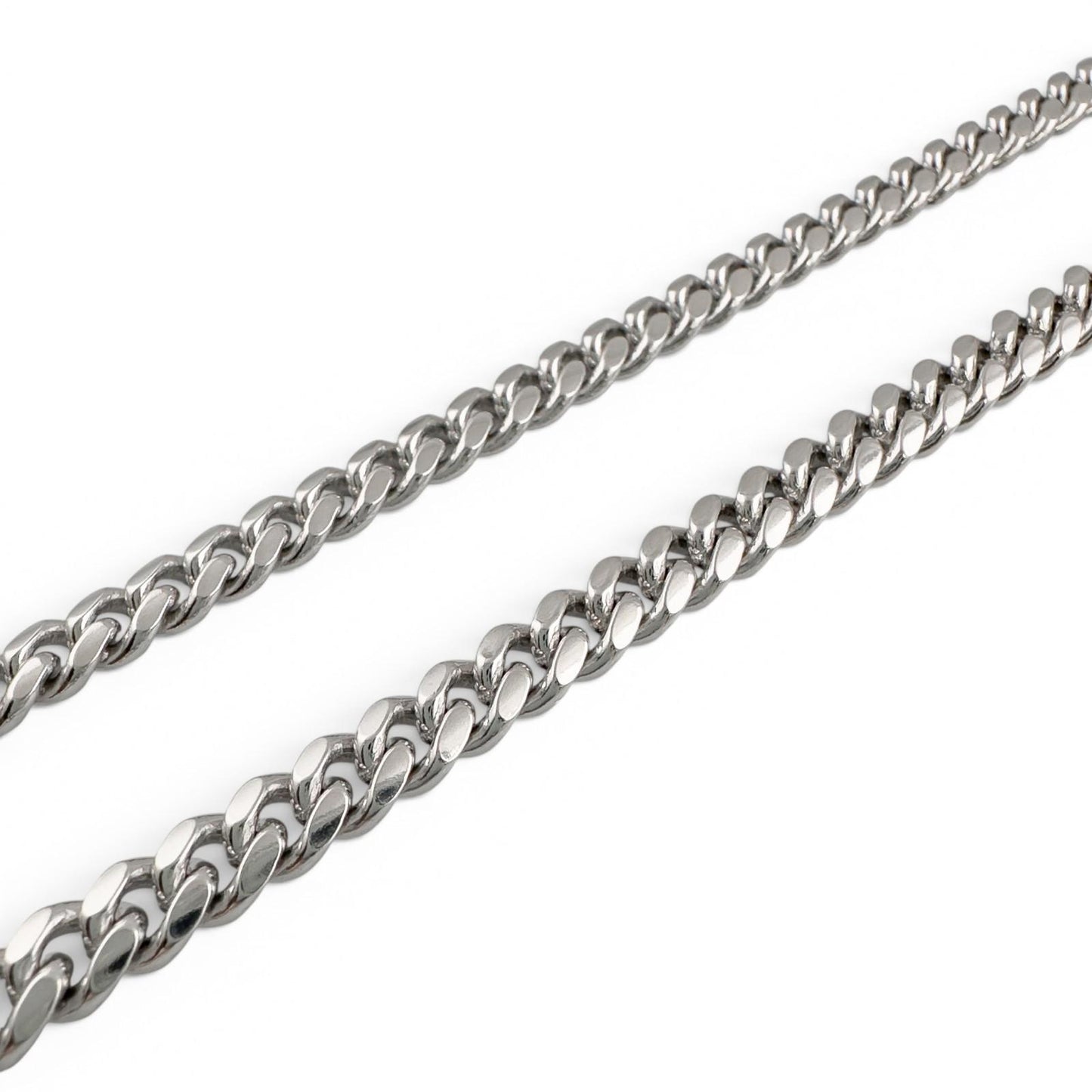 14k White Gold Cuban Link 5.00mm Chain Hidden Box Clasp Necklace 24" 50.7g