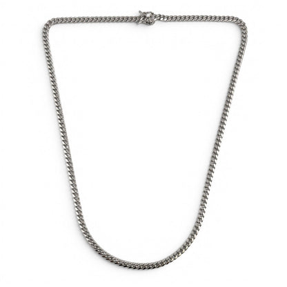 14k White Gold Cuban Link 5.00mm Chain Hidden Box Clasp Necklace 24" 50.7g