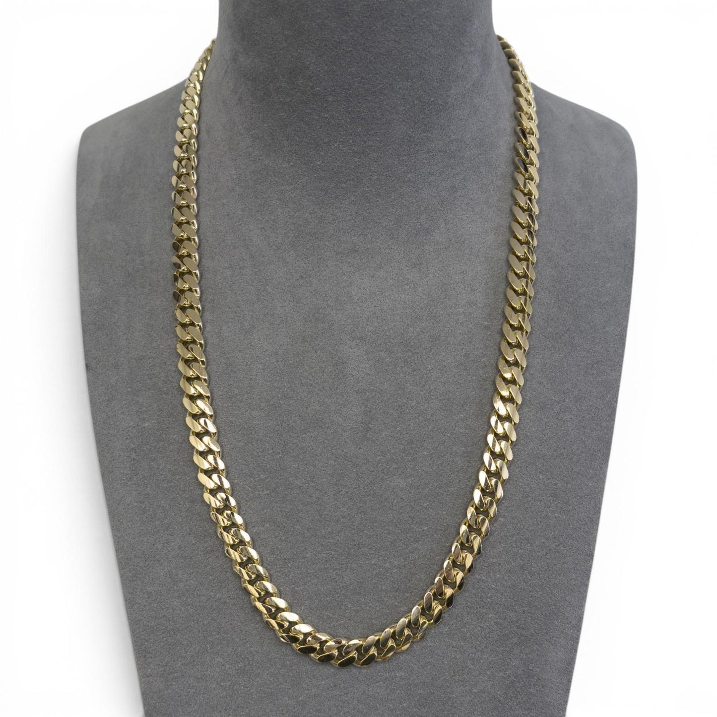 14k Yellow Gold Miami Cuban Link Chain 2.00CTW Diamond Clasp Necklace 26" 182.7g