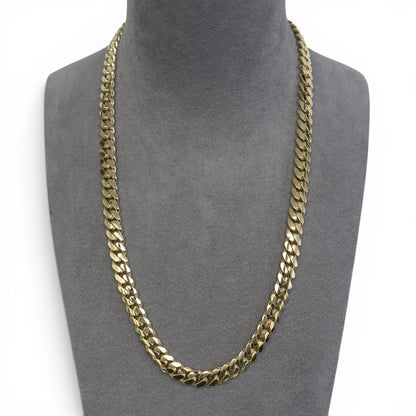 14k Yellow Gold Miami Cuban Link Chain 2.00CTW Diamond Clasp Necklace 26" 182.7g