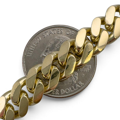 14k Yellow Gold Miami Cuban Link Chain 2.00CTW Diamond Clasp Necklace 26" 182.7g