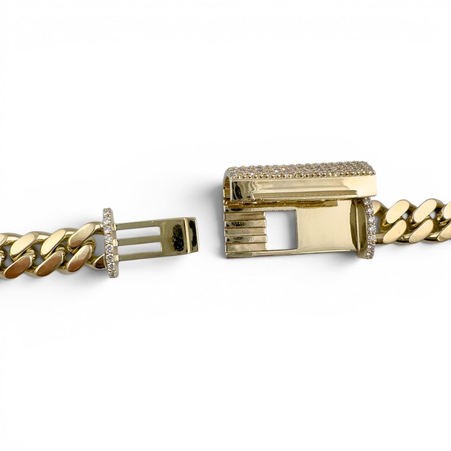14k Yellow Gold Miami Cuban Link Chain 2.00CTW Diamond Clasp Necklace 26" 182.7g