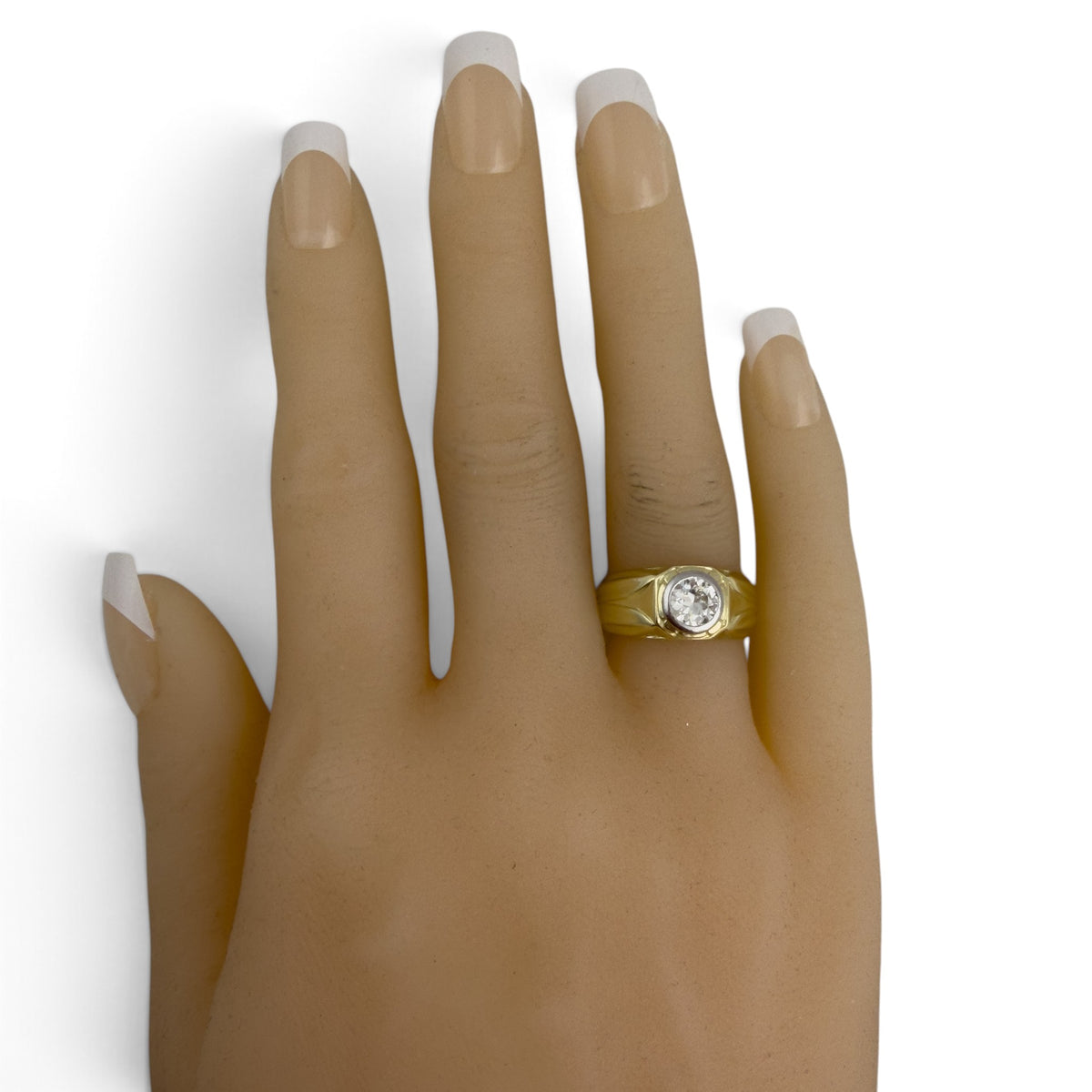 14k Yellow Gold Bezel Set Old European Diamond Solitaire Ring 0.50ct I SI1 Sz. 6