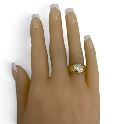 14k Yellow Gold Bezel Set Old European Diamond Solitaire Ring 0.50ct I SI1 Sz. 6