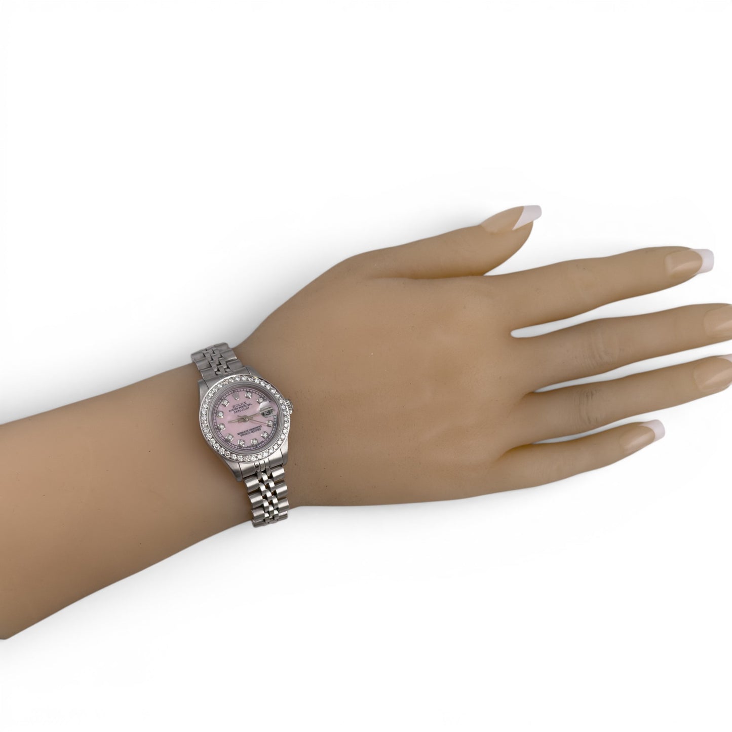 1996 Rolex DateJust 69174 Rose MOP Diamond Stainless Steel 26mm Ladies Watch BOX
