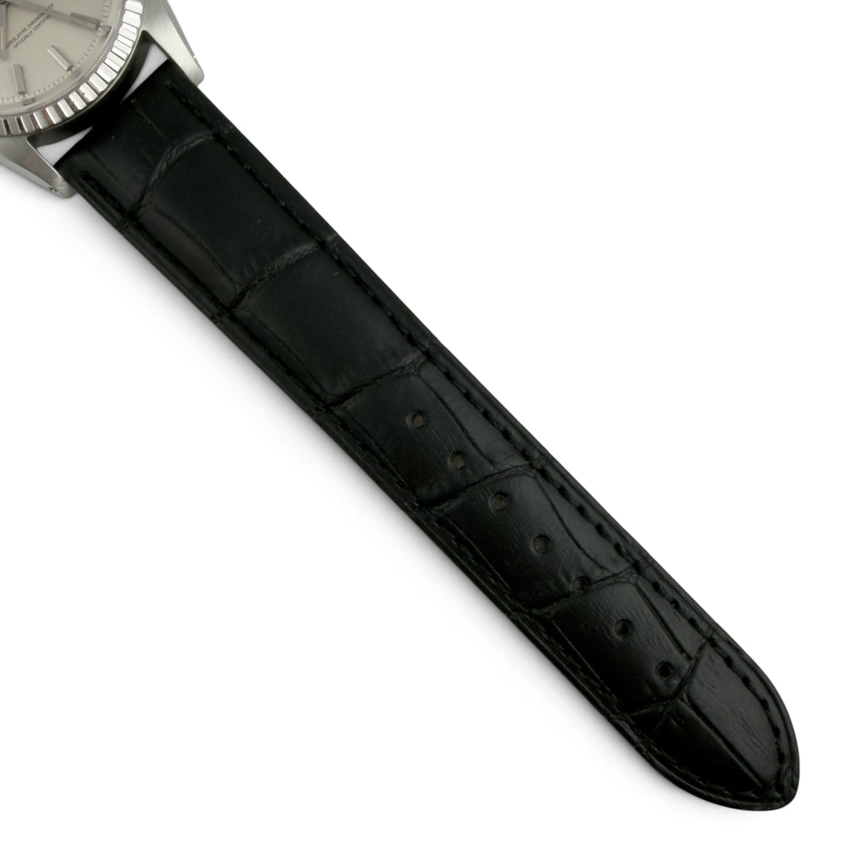 1966 Rolex DateJust 1603 36mm Stainless Steel Watch w/ Black Leather Strap