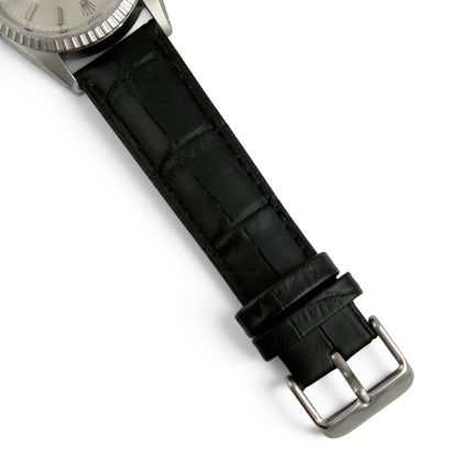 1966 Rolex DateJust 1603 36mm Stainless Steel Watch w/ Black Leather Strap