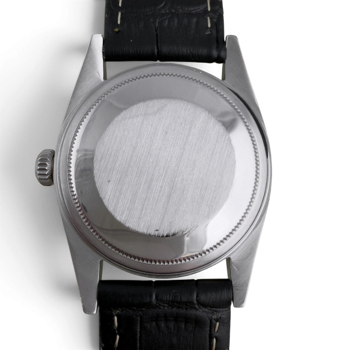 1966 Rolex DateJust 1603 36mm Stainless Steel Watch w/ Black Leather Strap