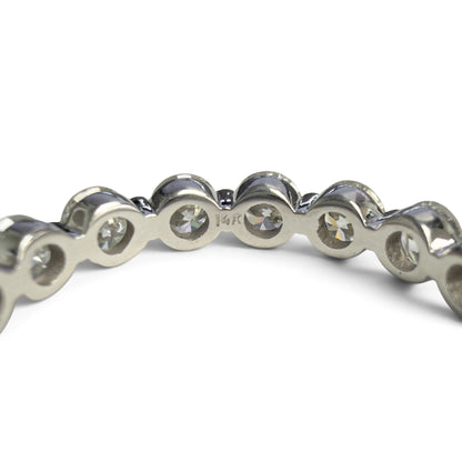 14k White Gold 17 Stone 1.75ctw Diamond Eternity Band H-I VS Ring Size 6
