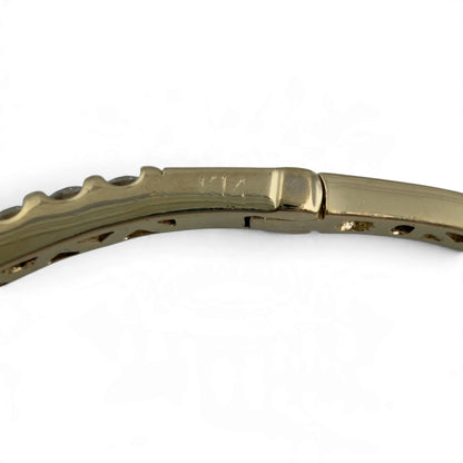 14k Yellow Gold Diamond Hinged Bangle Bracelet 1.30ctw H SI1-SI2 Size 6.5"