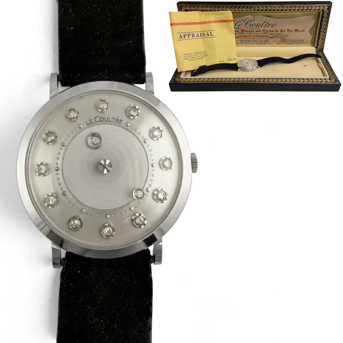 Jaeger LeCoultre Galaxy Mystery 14k White Gold Silver Diamond Dial 33mm w/ BOX