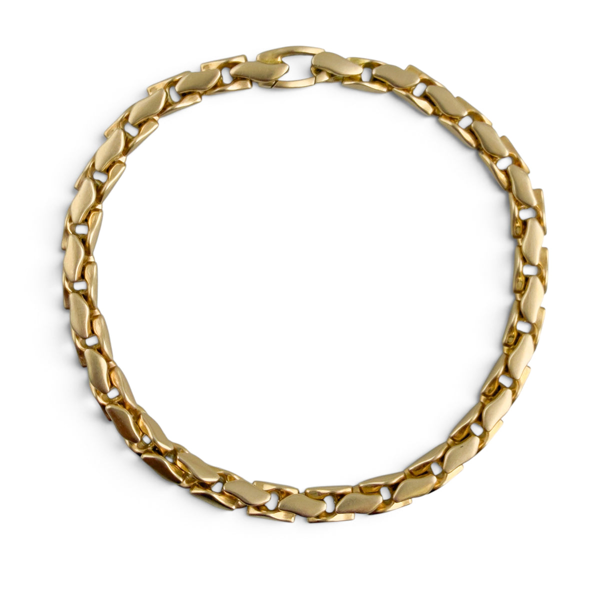 David Yurman Fluted Chain 8.00" Bracelet 18k Yellow Gold, 5mm w/ POUCH & RECEIPT