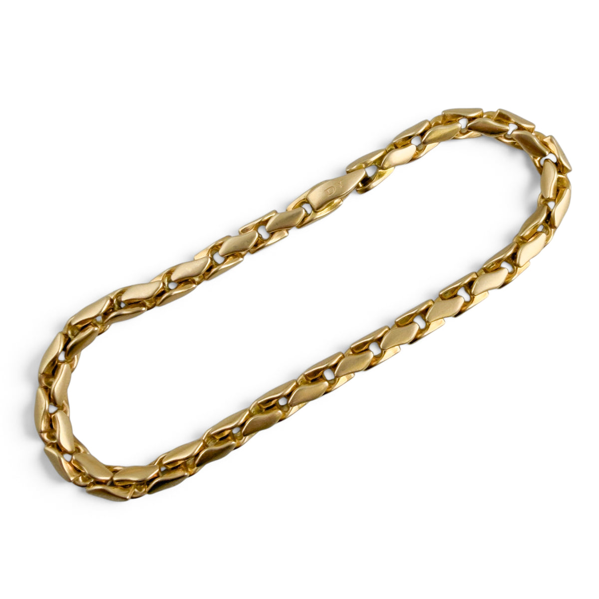 David Yurman Fluted Chain 8.00" Bracelet 18k Yellow Gold, 5mm w/ POUCH & RECEIPT