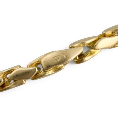 David Yurman Fluted Chain 8.00" Bracelet 18k Yellow Gold, 5mm w/ POUCH & RECEIPT