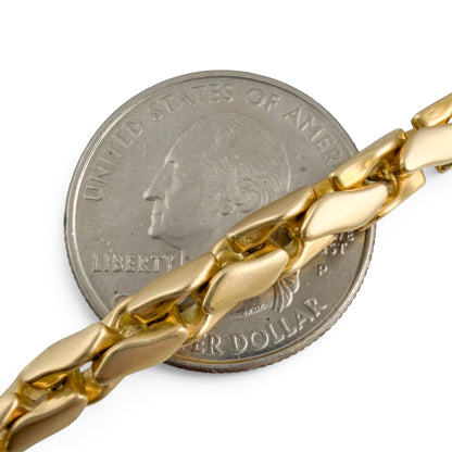 David Yurman Fluted Chain 8.00" Bracelet 18k Yellow Gold, 5mm w/ POUCH & RECEIPT