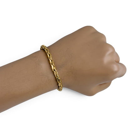 David Yurman Fluted Chain 8.00" Bracelet 18k Yellow Gold, 5mm w/ POUCH & RECEIPT