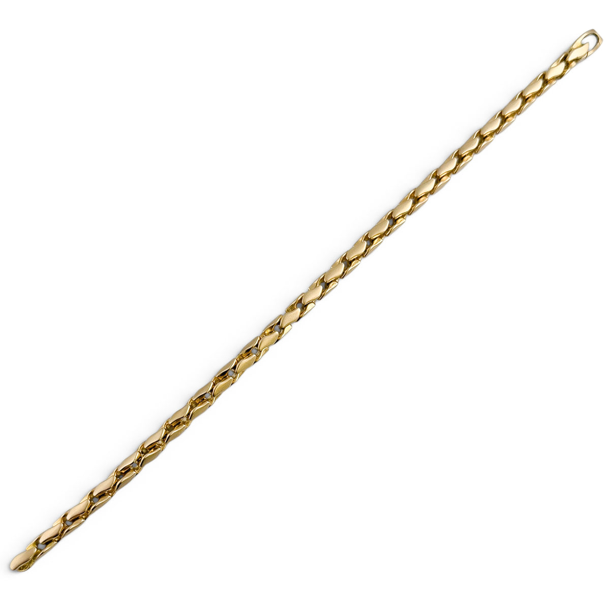 David Yurman Fluted Chain 8.00" Bracelet 18k Yellow Gold, 5mm w/ POUCH & RECEIPT