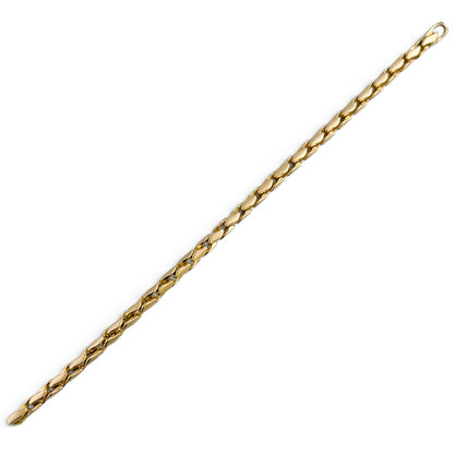 David Yurman Fluted Chain 8.00" Bracelet 18k Yellow Gold, 5mm w/ POUCH & RECEIPT