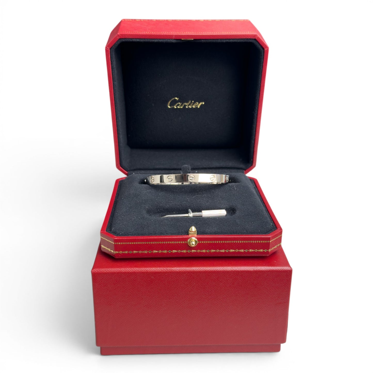 Cartier Love Classic 18k White Gold Bracelet Size 16 RECEIPT BOX & CERT 2021