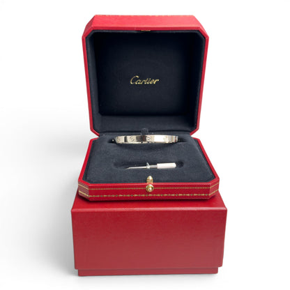 Cartier Love Classic 18k White Gold Bracelet Size 16 RECEIPT BOX & CERT 2021