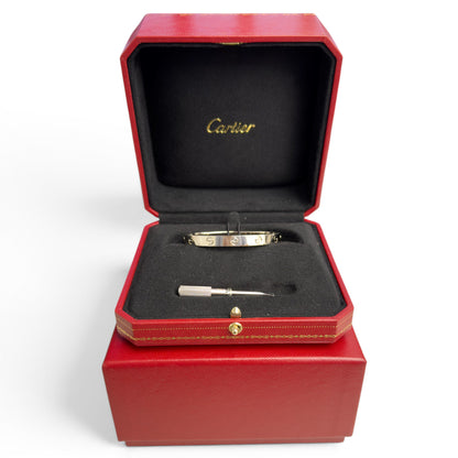 Cartier Love Classic 18k White Gold Bracelet Size 16 RECEIPT BOX & CERT 2021