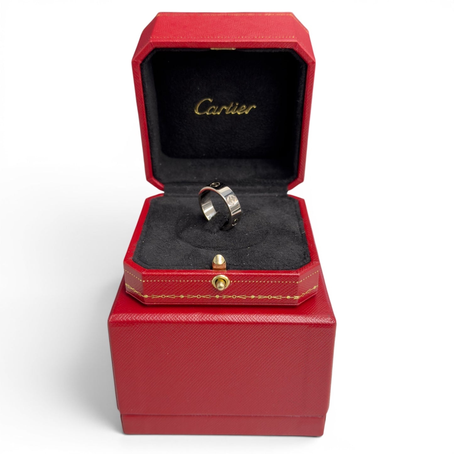 Cartier LOVE 18k White Gold 5.5MM Wedding Band Ring Size 53 US 6.25 w/ BOX