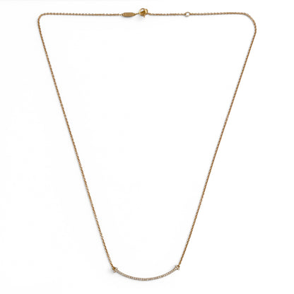 Tiffany & Co. Tiffany T Smile Diamond 18k Rose Gold Necklace 0.10ctw 17.5" BOX