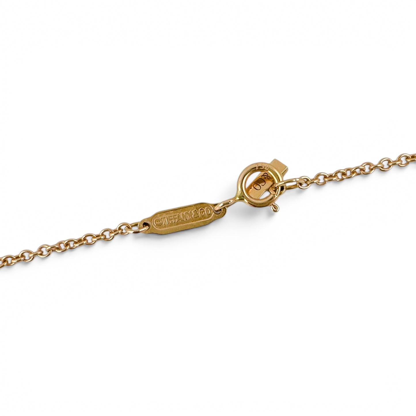 Tiffany & Co. Tiffany T Smile Diamond 18k Rose Gold Necklace 0.10ctw 17.5" BOX