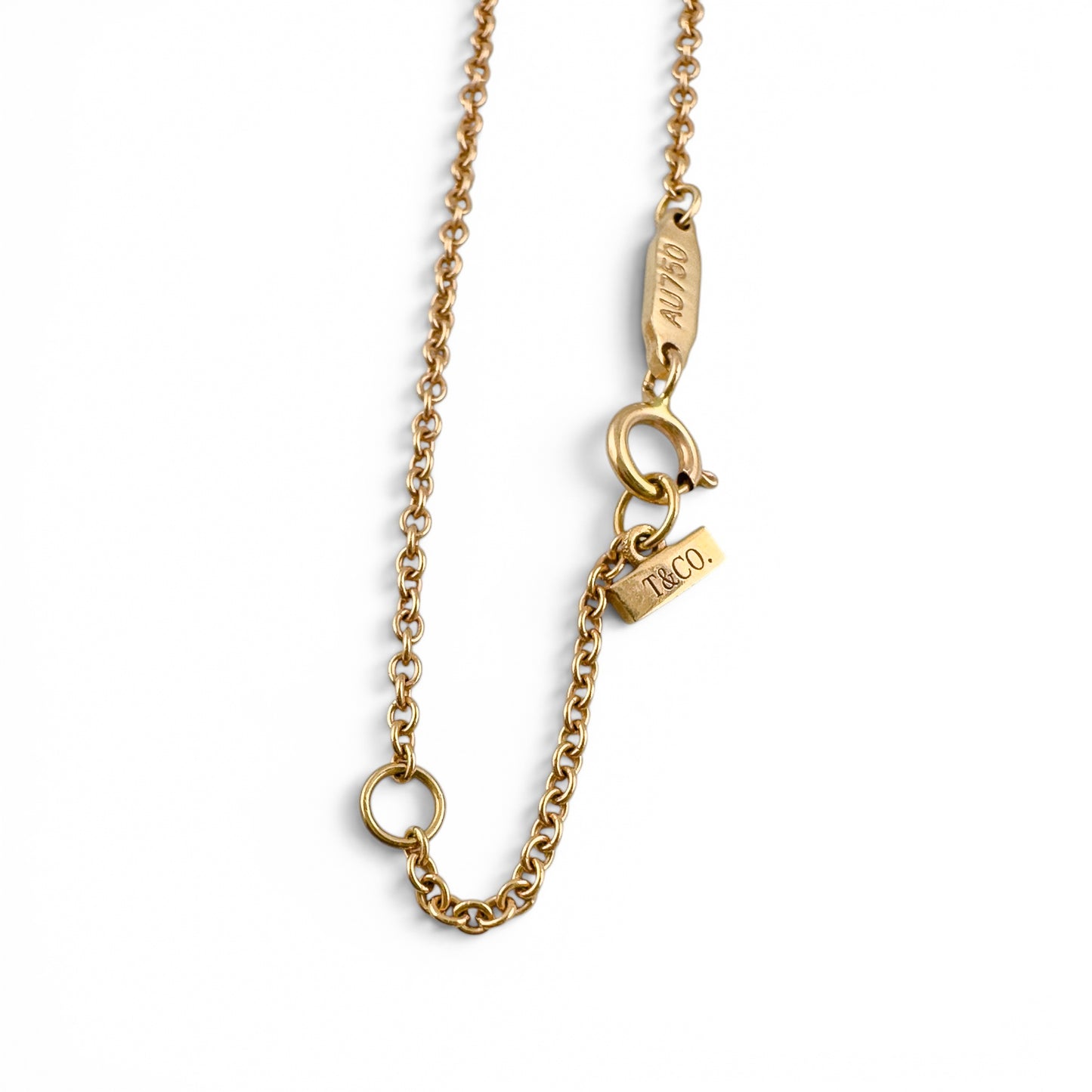 Tiffany & Co. Tiffany T Smile Diamond 18k Rose Gold Necklace 0.10ctw 17.5" BOX