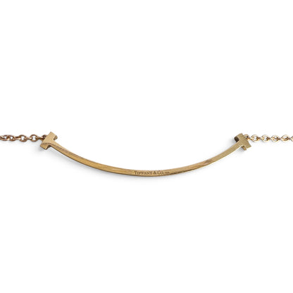 Tiffany & Co. Tiffany T Smile Diamond 18k Rose Gold Necklace 0.10ctw 17.5" BOX
