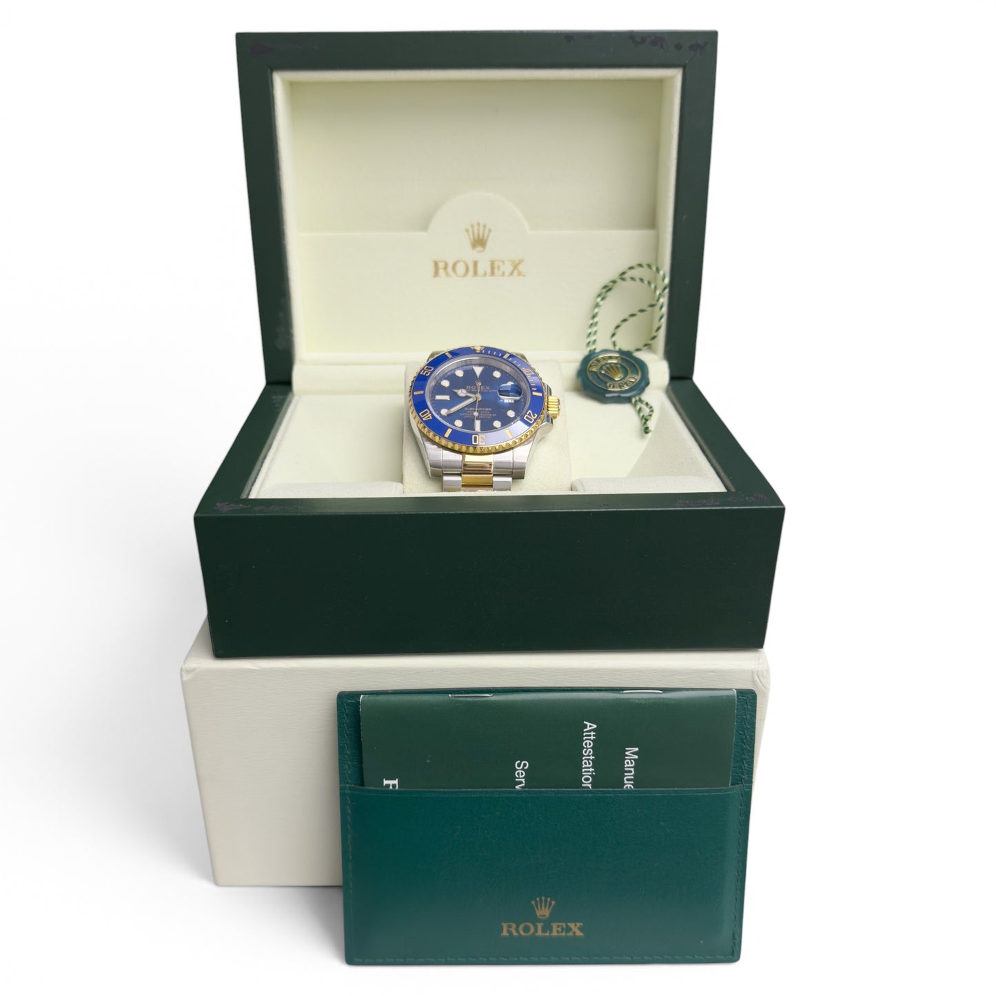 Rolex Submariner 18k Gold & Stainless Steel Blue 40mm 116613 LB BOX + TAG