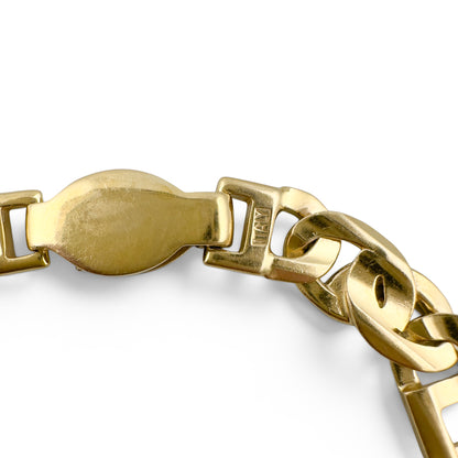 14k Yellow Gold Tiger Eye Mariner Link 8.85mm Bracelet 8.25" 30.6g ITALY