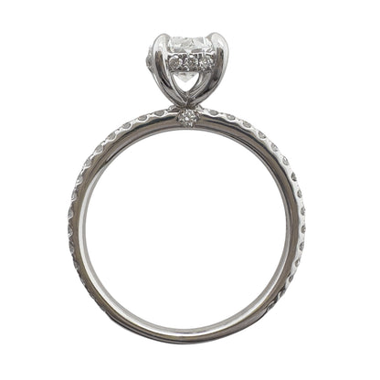 18k White Gold GIA 1.22ct F VS2 Oval Diamond Engagement Ring W/ Accents 0.30ctw