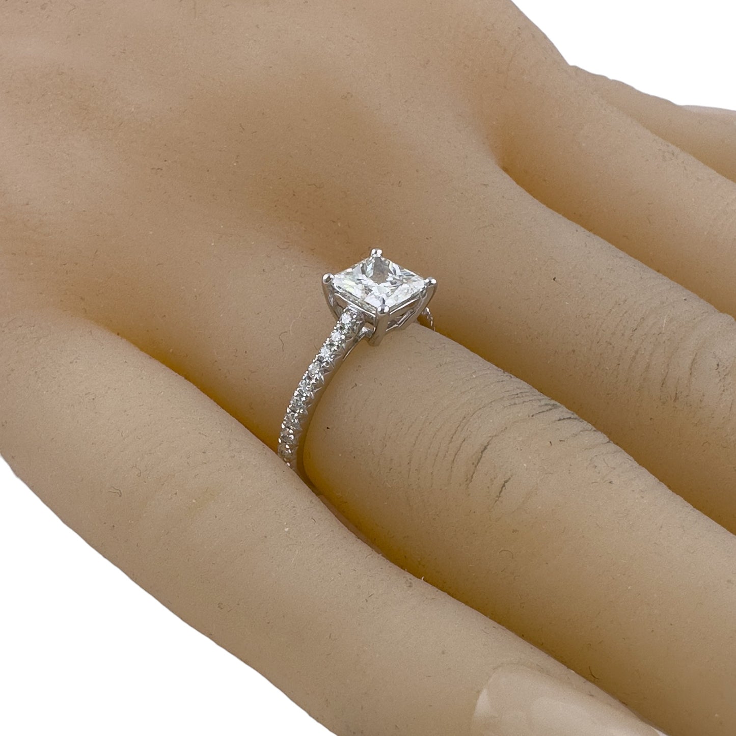 Tiffany & Co Novo Platinum Princess Diamond Engagement Ring 1.16ctw BAG BOX CERT