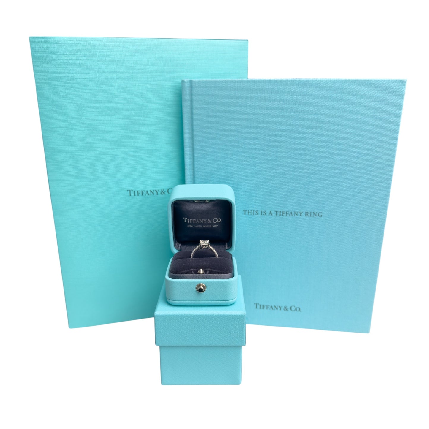 Tiffany & Co Novo Platinum Princess Diamond Engagement Ring 1.16ctw BAG BOX CERT