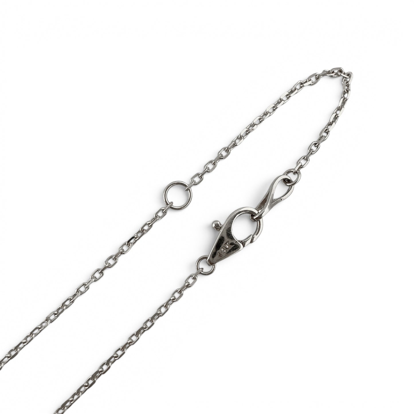 14k White Gold 10 Station Diamond by the Yard Necklace 1.46ctw G-H SI1 18" 4.3g