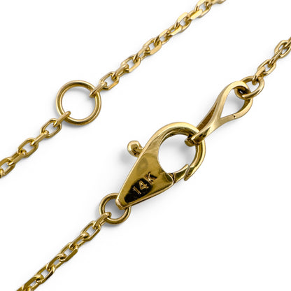 14k Yellow Gold 10 Station Diamond by the Yard Necklace 1.45ctw G-H SI1 18" 4.4g