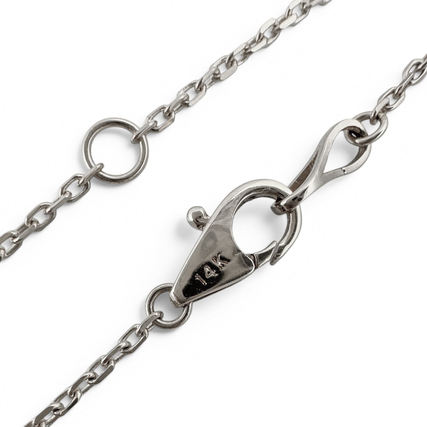14k White Gold 10 Station Diamond by the Yard Necklace 1.46ctw G-H SI1 18" 4.3g