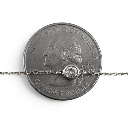 14k White Gold 10 Station Diamond by the Yard Necklace 1.46ctw G-H SI1 18" 4.3g