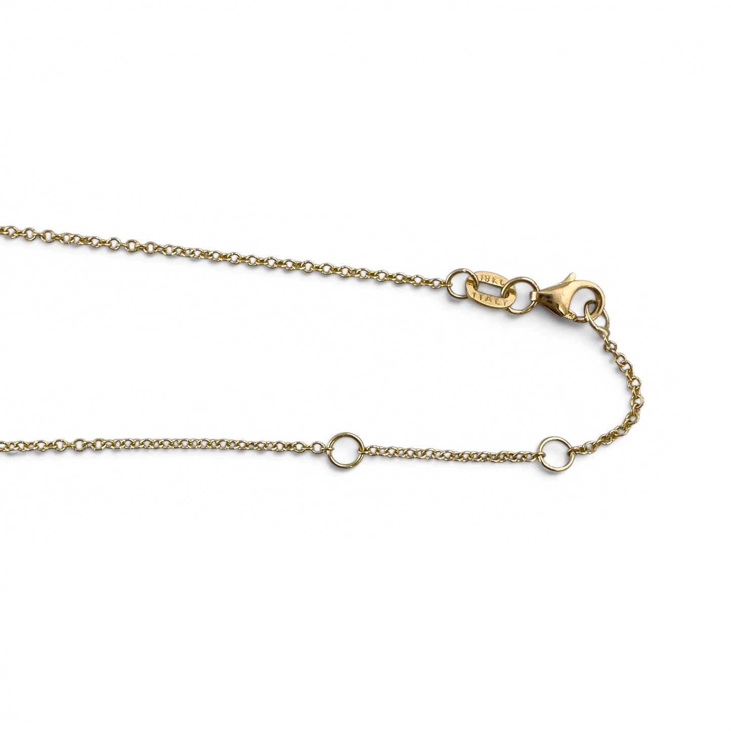 18k Yellow Gold Diamond Brushed Cross Lariat Y Drop Necklace 5.1g 0.16ctw 22"