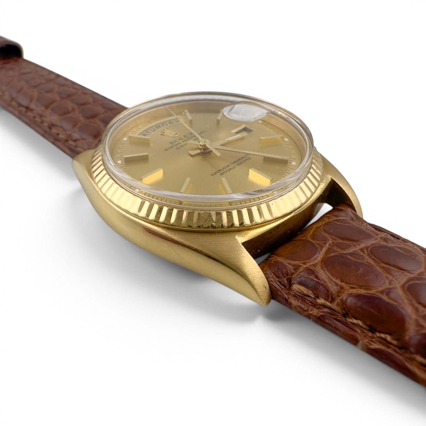 1969 Rolex Day-Date President 1803 Champagne 18k Yellow Gold 36mm Vintage Watch