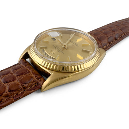1969 Rolex Day-Date President 1803 Champagne 18k Yellow Gold 36mm Vintage Watch