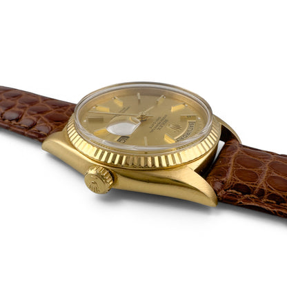 1969 Rolex Day-Date President 1803 Champagne 18k Yellow Gold 36mm Vintage Watch