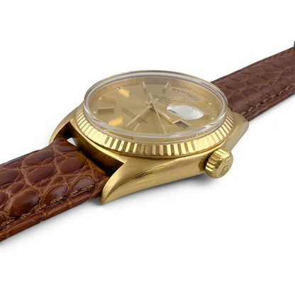 1969 Rolex Day-Date President 1803 Champagne 18k Yellow Gold 36mm Vintage Watch