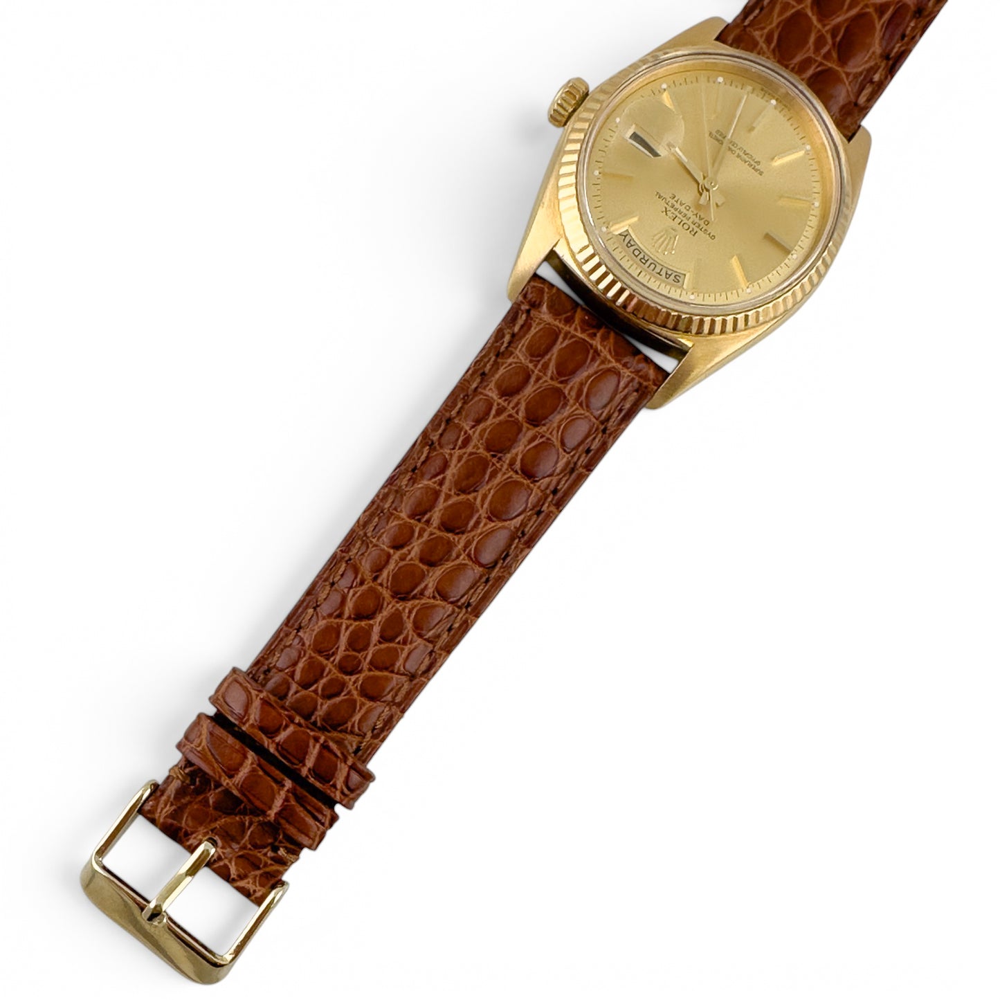 1969 Rolex Day-Date President 1803 Champagne 18k Yellow Gold 36mm Vintage Watch