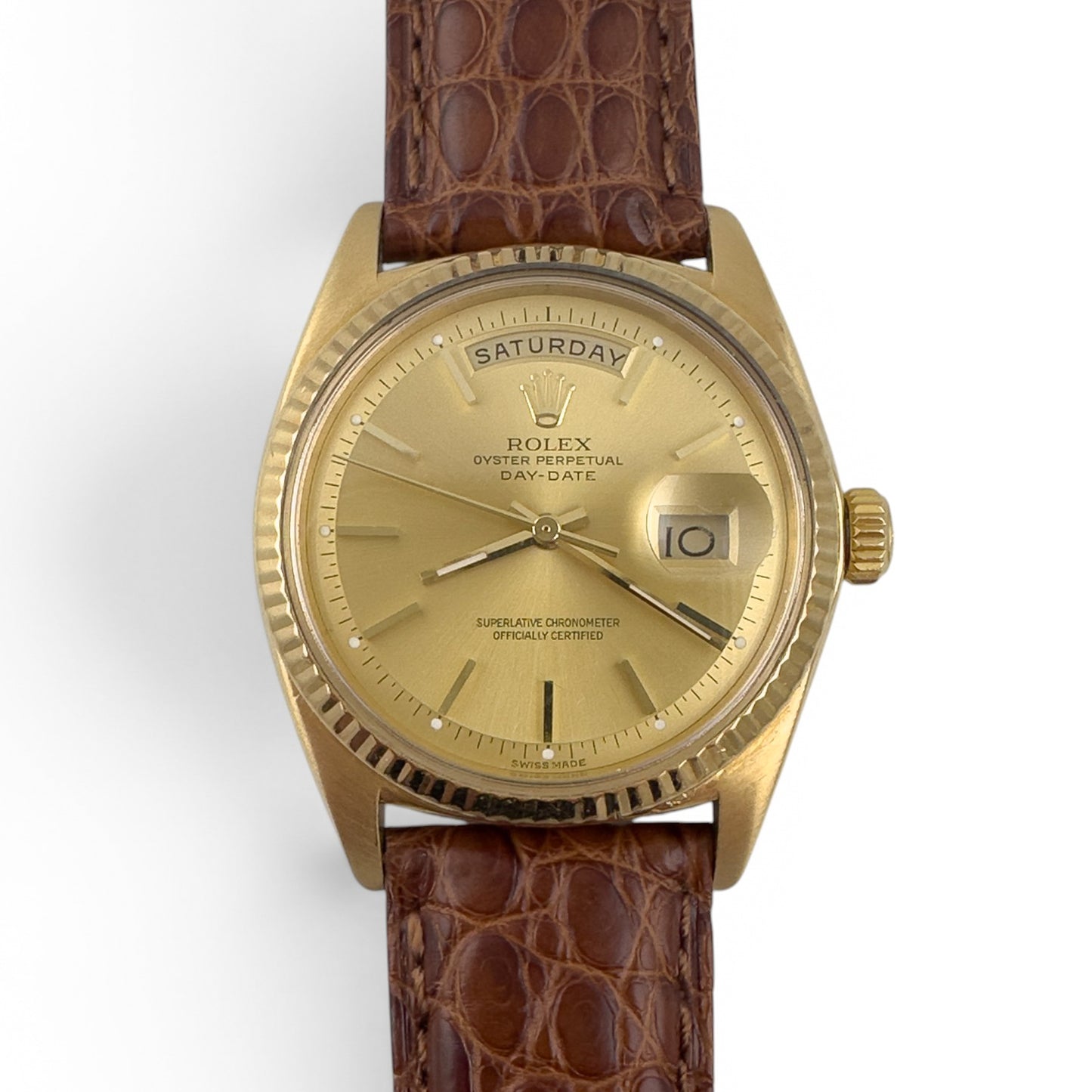1969 Rolex Day-Date President 1803 Champagne 18k Yellow Gold 36mm Vintage Watch