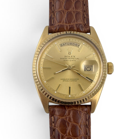 1969 Rolex Day-Date President 1803 Champagne 18k Yellow Gold 36mm Vintage Watch